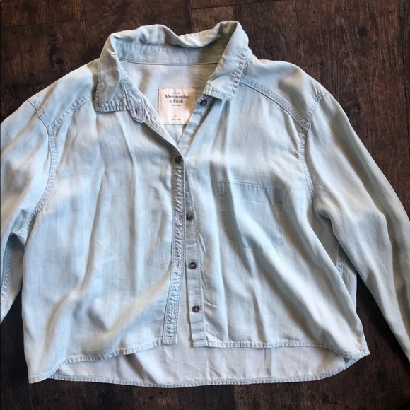 Denim crop button up - Picture 2 of 3